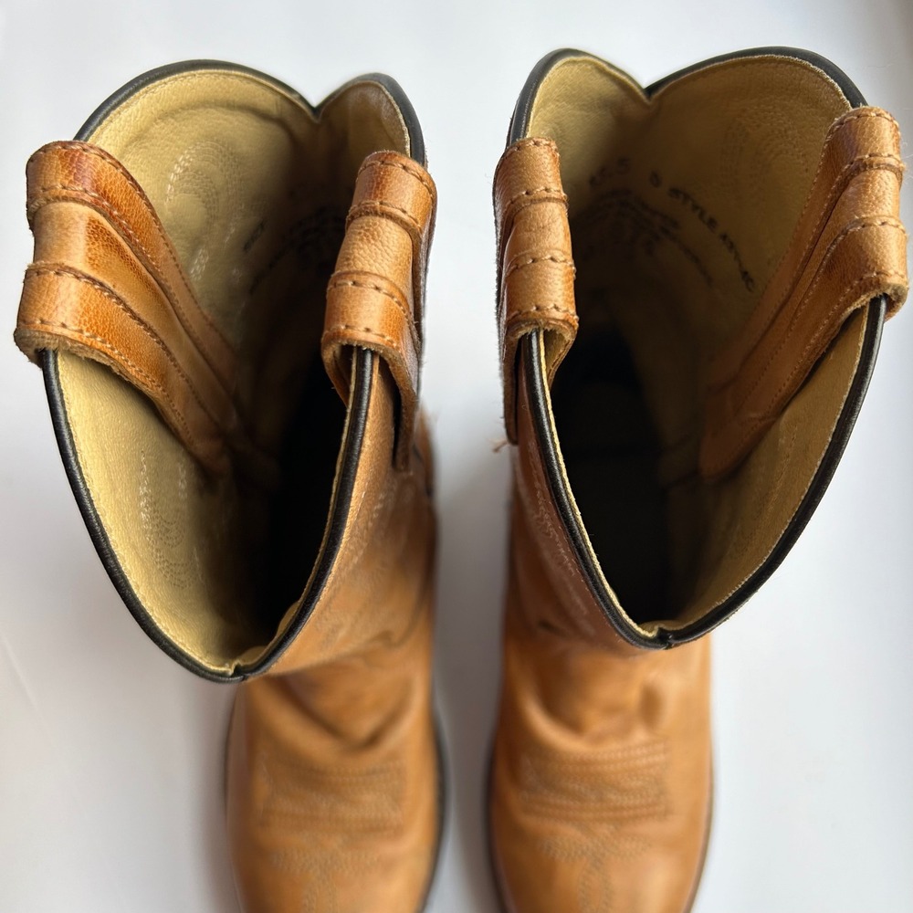 Cody James Showdown‎ Cowboy Boots Youth Kids 13.5 Tan Leather Western Stitched - Picture 4 of 9